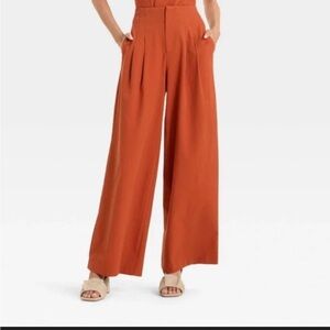 Rust Wide-Leg Women's Pants